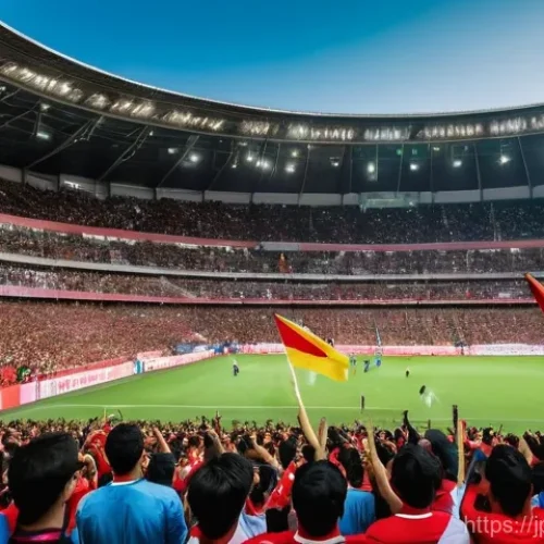 페루에서 축구 경기 관람법 - **Prompt:** A vibrant, high-energy scene inside a packed Peruvian soccer stadium during a match. The...