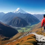 페루에서 가장 높은 산 - A panoramic trekking scene around Mount Huascar&aacute;n showcasing diverse natural landscapes, starting fr...